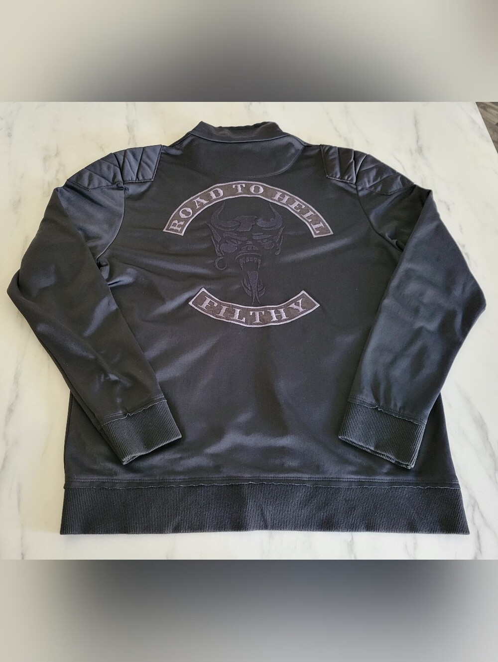 Vintage French Connection Road to Hell Biker Track Jacket Size XL - Flawless